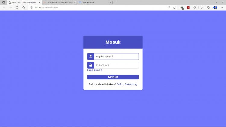 Source Code Form Login Animasi HTML CSS