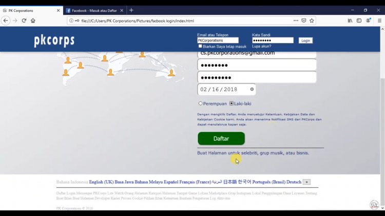 Source Code Form Login Mirip Facebook